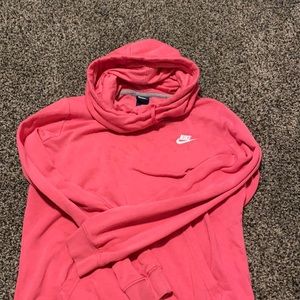 NIKE pink cowl neck hoodie